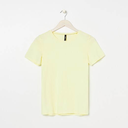 Sinsay - Koszulka basic z krótkimi rękawami ECO AWARE - Żółty Sinsay M wyprzedaż Sinsay