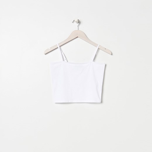Sinsay - Crop top - Biały Sinsay XXS wyprzedaż Sinsay