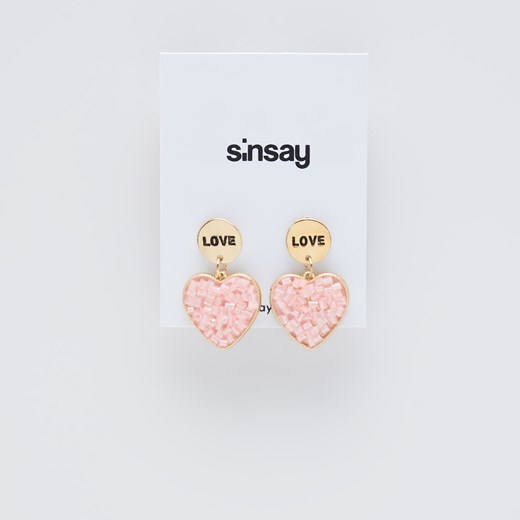 Sinsay - Kolczyki serca - Złoty Sinsay Jeden rozmiar wyprzedaż Sinsay
