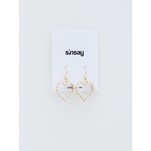 Sinsay - Kolczyki serca - Złoty Sinsay Jeden rozmiar okazyjna cena Sinsay