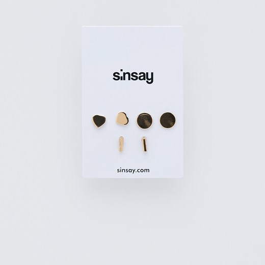 Sinsay - Zestaw kolczyków - Złoty Sinsay Jeden rozmiar okazja Sinsay