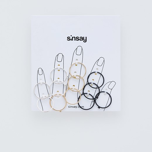 Sinsay - Zestaw pierścionków - Wielobarwny Sinsay Jeden rozmiar okazja Sinsay