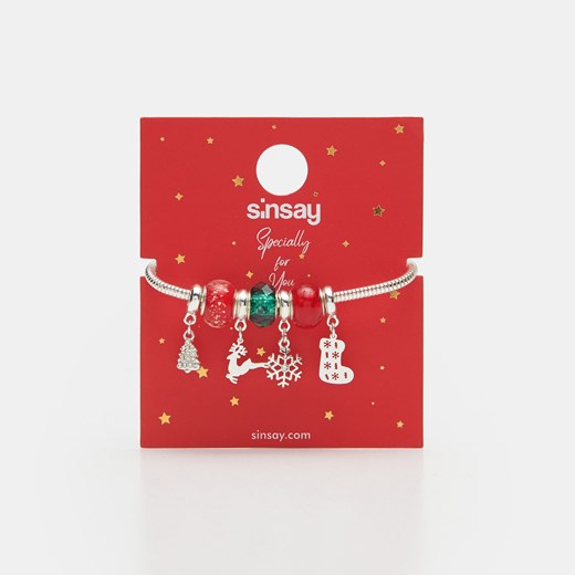 Sinsay - Świąteczna bransoletka - Srebrny Sinsay Jeden rozmiar promocja Sinsay