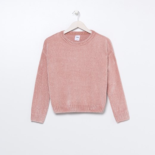Sinsay - Dzianinowy sweter typu crop - Różowy Sinsay XS okazyjna cena Sinsay