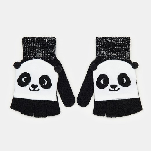 Sinsay - Rękawiczki pandy - Czarny Sinsay Jeden rozmiar okazja Sinsay