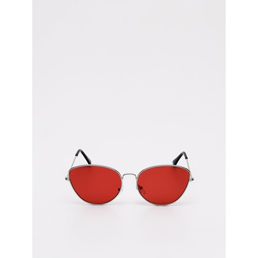 Sinsay - Okulary przeciwsłoneczne z barwionym szkłem - Czerwony Sinsay Jeden rozmiar promocja Sinsay