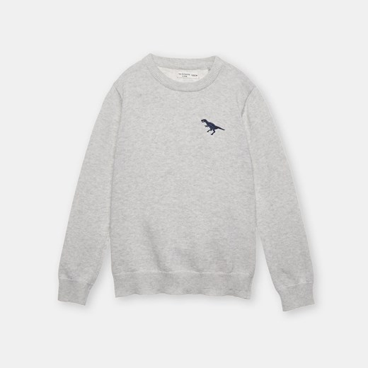 Sinsay - Sweter z dinozaurem - Jasny szary Sinsay 104 Sinsay