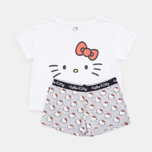 Sinsay - Piżama dwuczęściowa Hello Kitty - Biały Sinsay XL wyprzedaż Sinsay