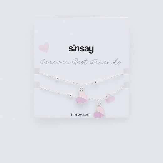 Sinsay - Zestaw bransoletek - Srebrny Sinsay Jeden rozmiar Sinsay wyprzedaż