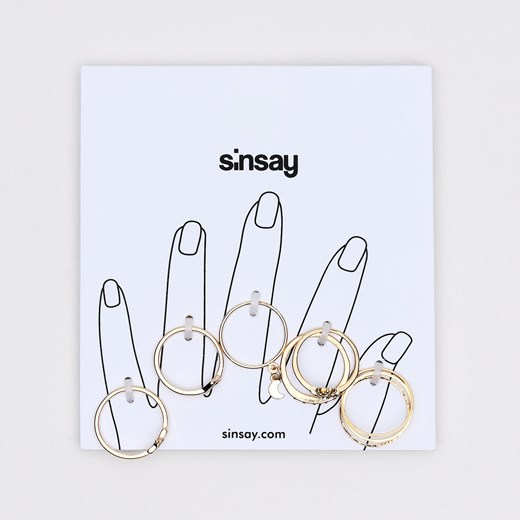 Sinsay - Zestaw pierścionków - Złoty Sinsay Jeden rozmiar okazyjna cena Sinsay
