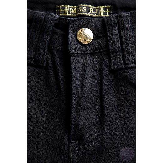 Elastyczne spodnie jeansy rurki czarne z wyższym stanem mercerie-pl czarny elastyczne