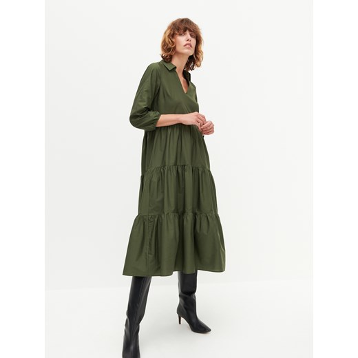 Reserved - Bawełniana sukienka - Zielony Reserved XL okazyjna cena Reserved