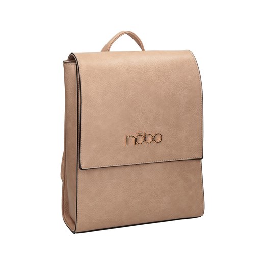 Beżowy plecak Nobo w kształcie tornistra w stylu vintage z klapką Nobo Uniwersalny promocyjna cena NOBOBAGS.COM
