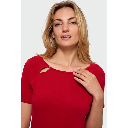 Top z ozdobnym dekoltem czerwony Greenpoint 46 okazyjna cena Happy Face