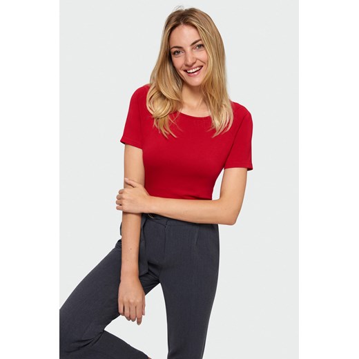 Top z ozdobnym dekoltem czerwony Greenpoint 46 Happy Face promocja