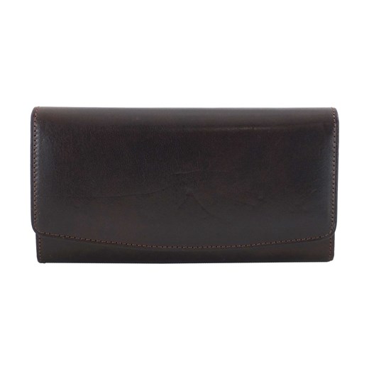 Skórzane portfele damskie - Barberini's - Brązowy ciemny ze sklepu Barberinis w kategorii Portfele damskie - zdjęcie 130119668