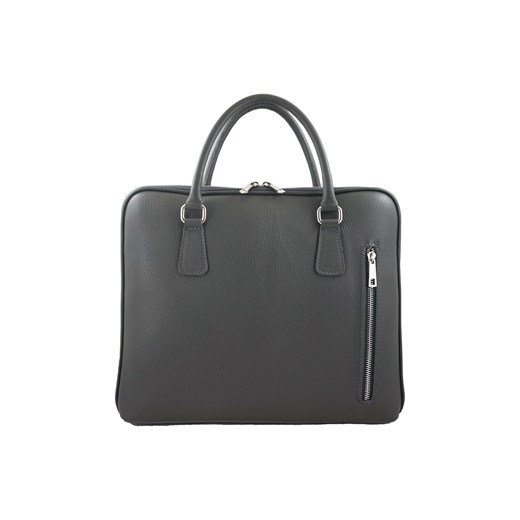 Skórzana torba na laptopa Casual - Szara ciemna ze sklepu Barberinis w kategorii Torby na laptopa - zdjęcie 130123126