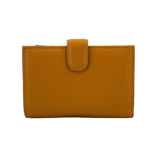 Skórzane portfele z ochroną kart RFID - Żółte ciemne ze sklepu Barberinis w kategorii Portfele damskie - zdjęcie 130124966