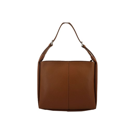 Klasyczna torebka skórzana na ramię - Brązowa jasna ze sklepu Barberinis w kategorii Torby Shopper bag - zdjęcie 130126396