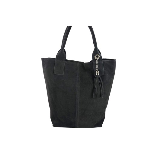 Shopper bag  torebka damska zamszowa - Szara ciemna ze sklepu Barberinis w kategorii Torby Shopper bag - zdjęcie 130126876
