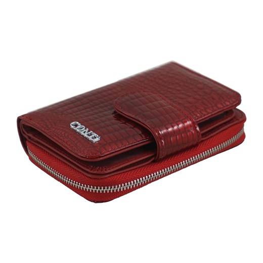 Ekskluzywne portfele damskie lakierowane - Czerwone Conti uniwersalny Barberinis