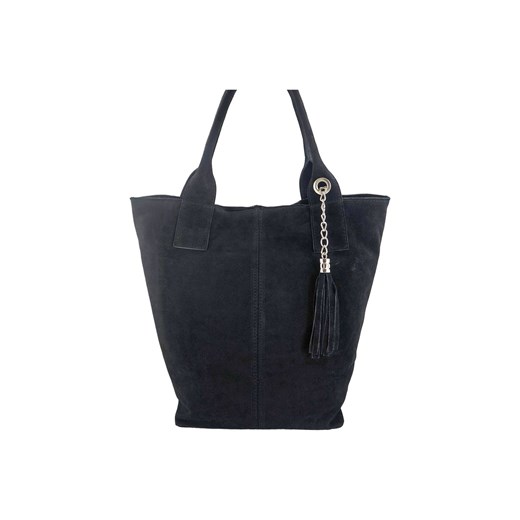 Shopper bag - torebka damska zamszowa - Czarna ze sklepu Barberinis w kategorii Torby Shopper bag - zdjęcie 130127919