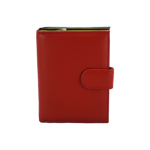 Pojemny kolorowy portfel damski skórzany - Czerwony Barberini`s uniwersalny Barberinis