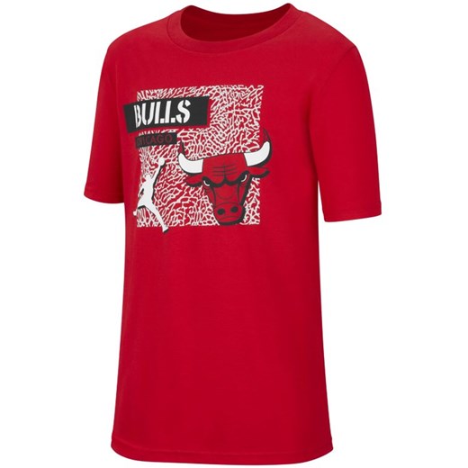 T-shirt dla dużych dzieci Jordan Dri-FIT NBA Chicago Bulls - Czerwony Jordan M Nike poland