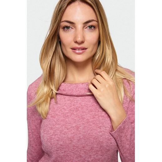 Sweter dopasowany z kołnierzem różowy Greenpoint 42 Happy Face promocyjna cena