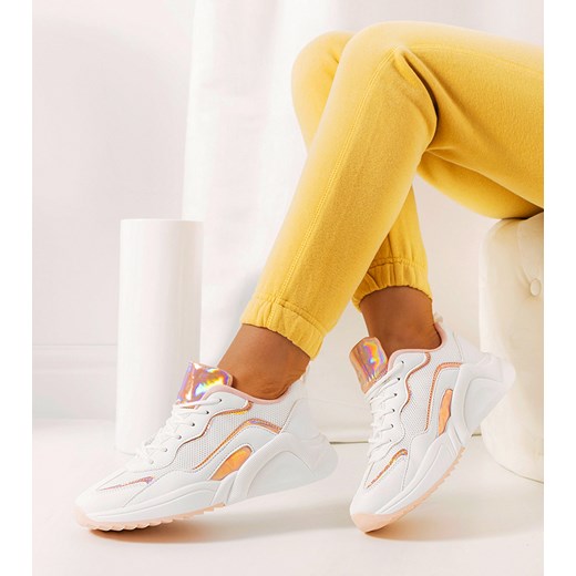 Białe holograficzne sneakersy Ingram 41 gemre