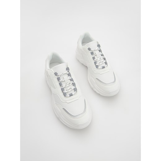 Reserved - Sneakersy z łączonych materiałów - Biały Reserved 38 Reserved