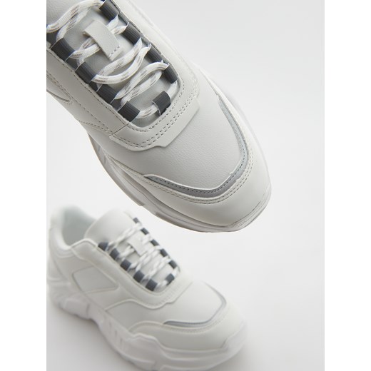 Reserved - Sneakersy z łączonych materiałów - Biały Reserved 39 Reserved