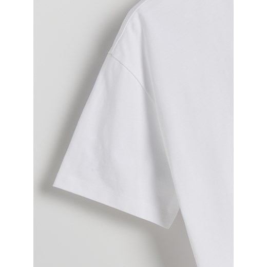 Reserved - T-shirt boxy - Biały Reserved XS Reserved