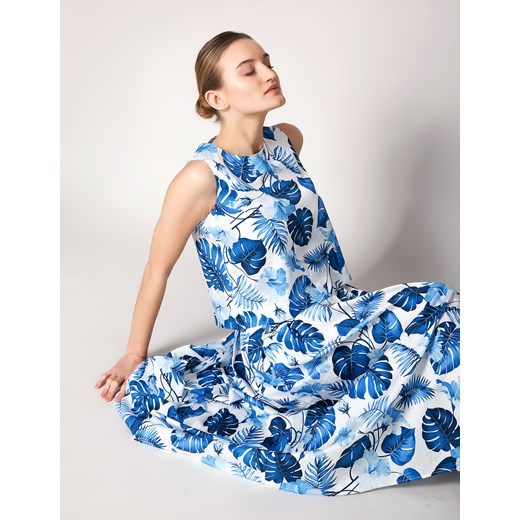 Bawełniana spódnica w niebieskie liście Molton 36 Molton