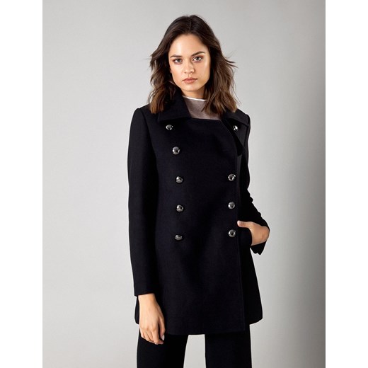 Krótki płaszcz z ozdobnymi guzikami ze sklepu Molton w kategorii Płaszcze damskie - zdjęcie 130216838