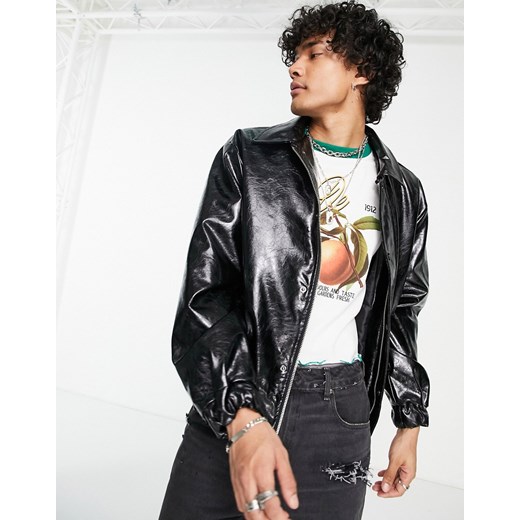 Mennace – Czarna winylowa kurtka bomberka-Black Mennace XS Asos Poland