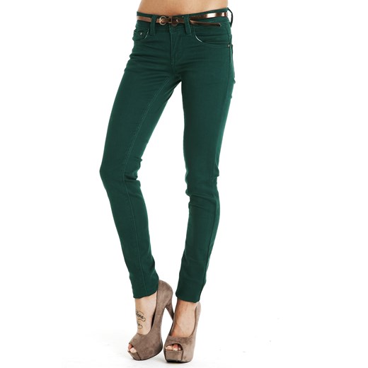Super skinny zielone spodnie z systemem PUSH-UP® denimbox-pl zielony bawełniane