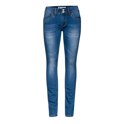 Klasyczne jeansy z wyższym stanem denimbox-pl niebieski bawełniane