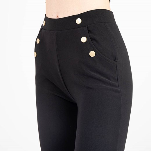 Czarne tregginsy damskie ze złotymi guzikami PLUS SIZE - Odzież Royalfashion.pl XL/XXL - 43 royalfashion.pl