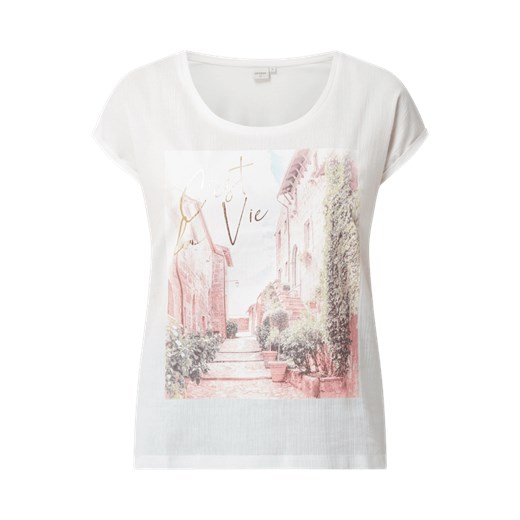 T-shirt z napisem model ‘Karina’ Cream XL Peek&Cloppenburg 