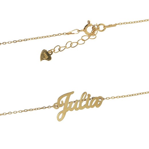 Naszyjnik srebrny złocony z imieniem Julia Love Story Jewelllery ECLA