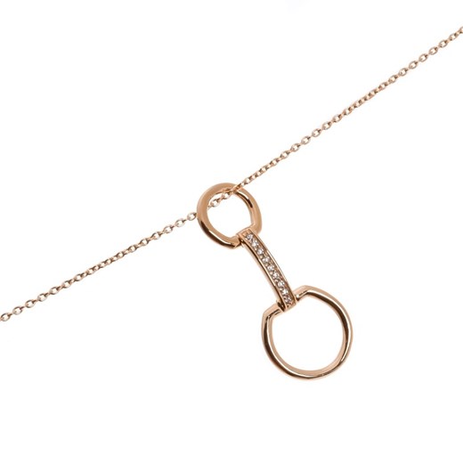 Naszyjnik srebrny pozłacany różowym złotem koła z cyrkoniami Love Elegance Love Story Jewelllery ECLA