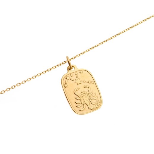 Naszyjnik srebrny złocony ze znakiem zodiaku Skorpion Love Story Jewelllery ECLA