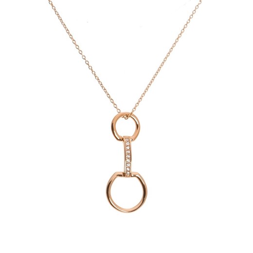 Naszyjnik srebrny pozłacany różowym złotem koła z cyrkoniami Love Elegance Love Story Jewelllery ECLA