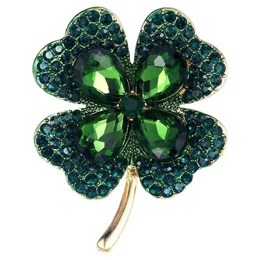 Czterolistna koniczynka Broszka szczęście złota Blue & Jewelry promocja Edibazzar