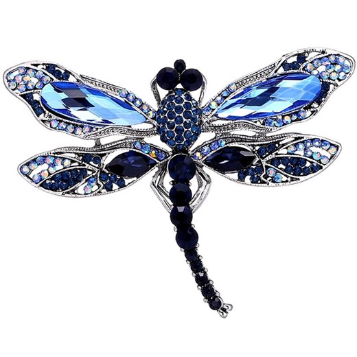 Broszka WAŻKA z cyrkoniami owad pin retro Blue & Jewelry wyprzedaż Edibazzar