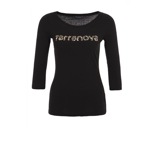 T-shirt with camouflage logo print terranova czarny nadruki