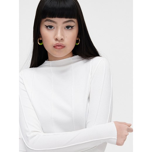 Cropp - Dzianinowa bluzka - Kremowy Cropp L Cropp