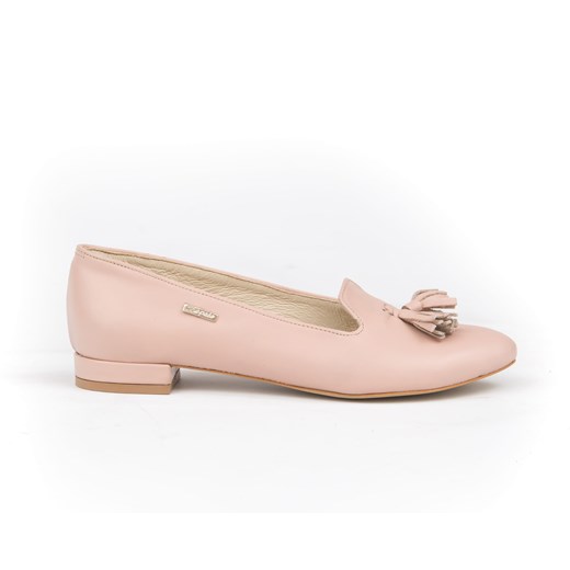 baleriny z ostrym noskiem - skóra naturalna - model 045 - kolor różowy Zapato 38 zapato.com.pl
