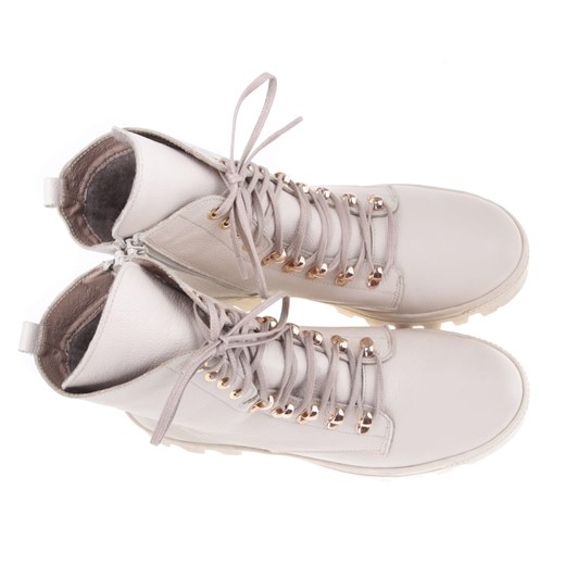 BOTKI SKÓRZANE W KOLORZE ECRU Z4430 LaFEMME (36) Lafemmeshoes 39 lafemmeshoes.pl